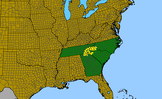 The range of Trillium simile
